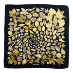 Hermès 'Tourbillons' by Christiane Vauzelles 1990 Autumn Leaves Print Silk Carré Scarf, reverse