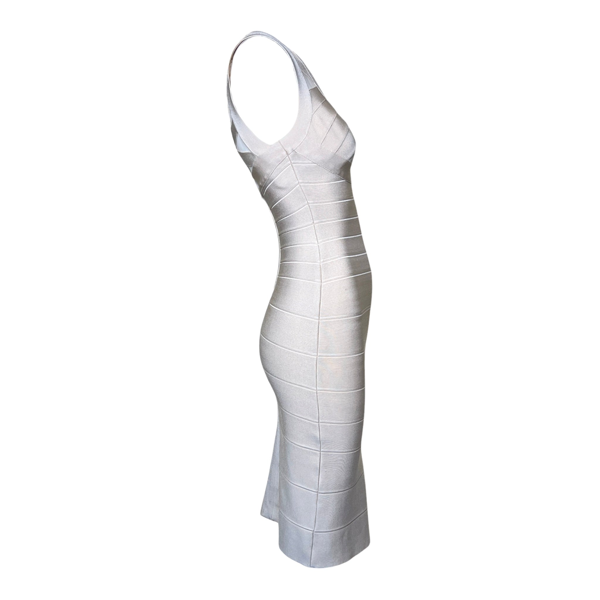 Herve Leger 1990's Pearly Beige Bandage Dress