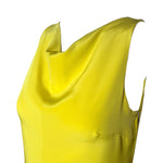Irene 2000's Yellow Crepe Evening Gown with Train, front bodice