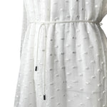 Zimmermann 2016 White Silk Swiss Dot Romper, waist