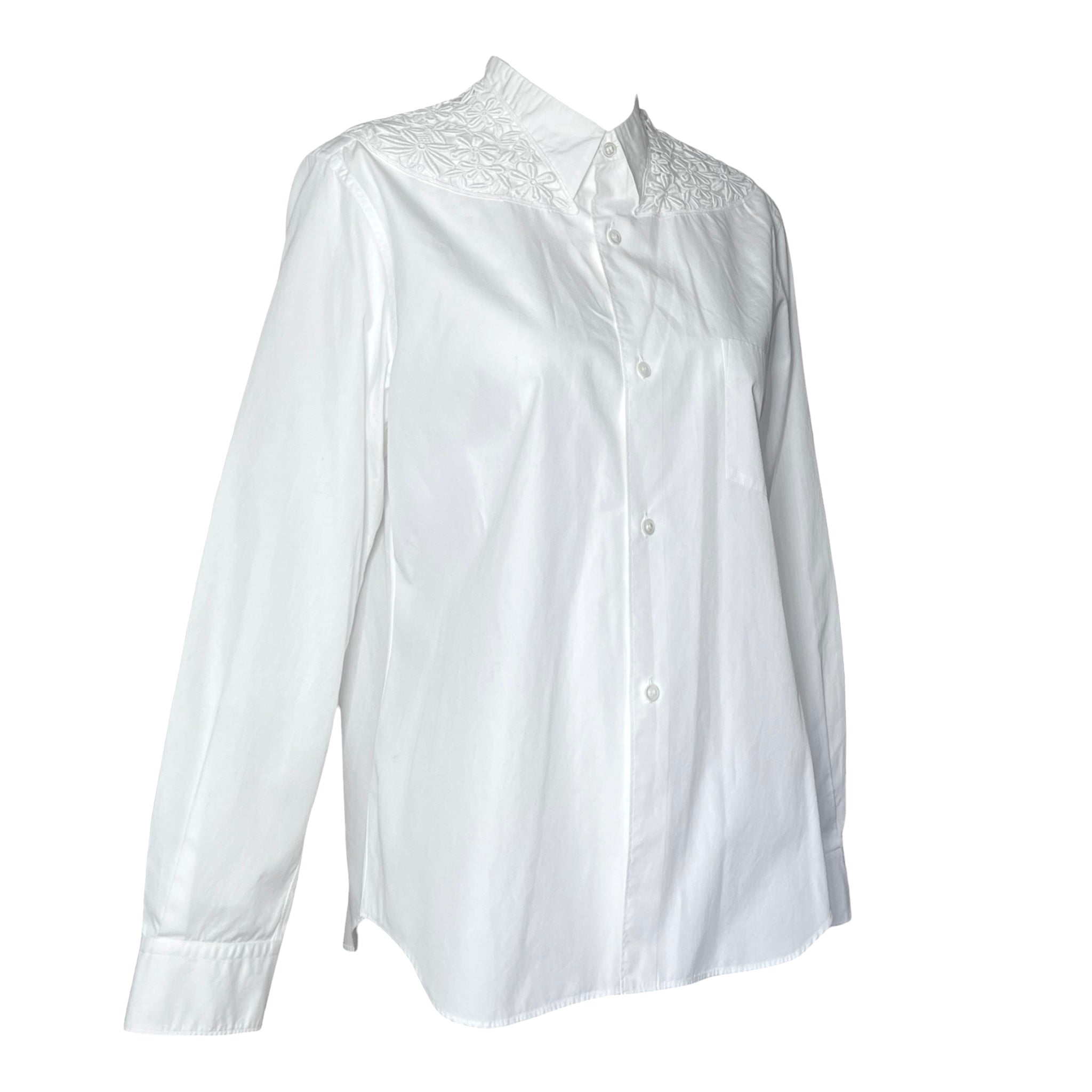 Comme des Garçons Y2K åWhite Shirt with Flower Embroidery, slight side
