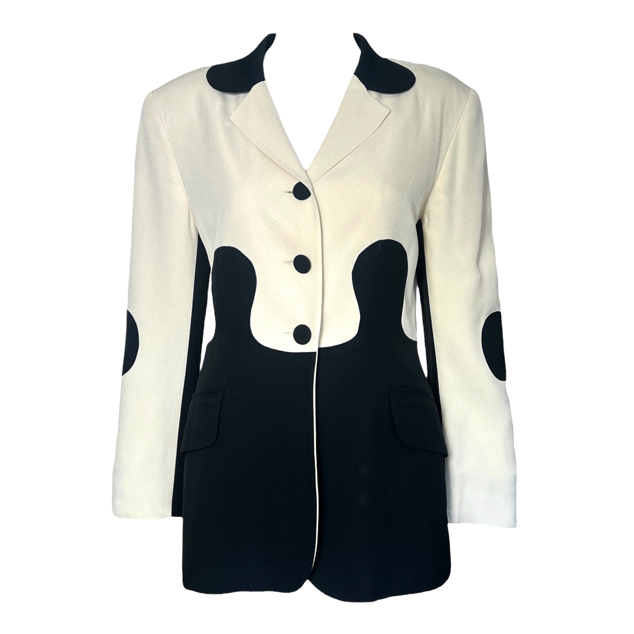 Moschino Cheap & Chic 1990's Two Tone Puzzle Piece Blazer