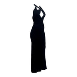 DSquared 2000S Black Jersey Halter Gown