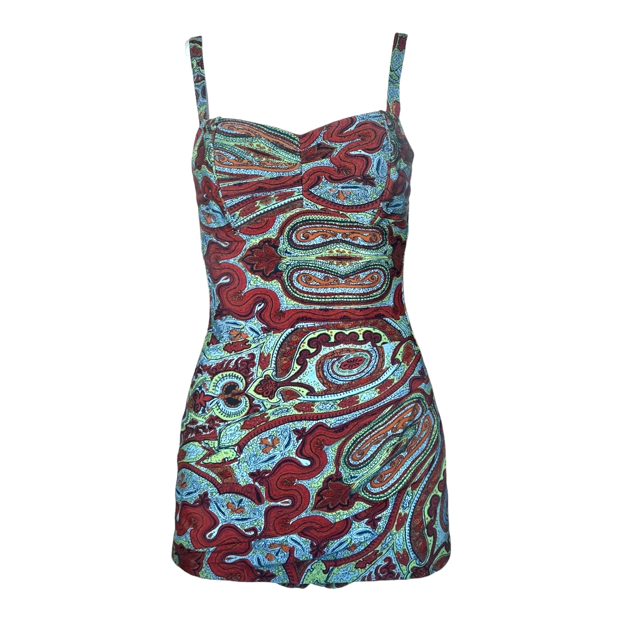 1950's Paisley Pin-Up One Piece Swimsuit