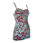1950's Paisley Pin-Up One Piece Swimsuit, slight side