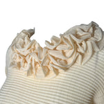 Issey Miyake Y2K Cream Ruffle Collar Plisse Blouse, collar