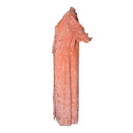 1920's Peach Pink Silk Velvet Devore Wrap Dress , side 2