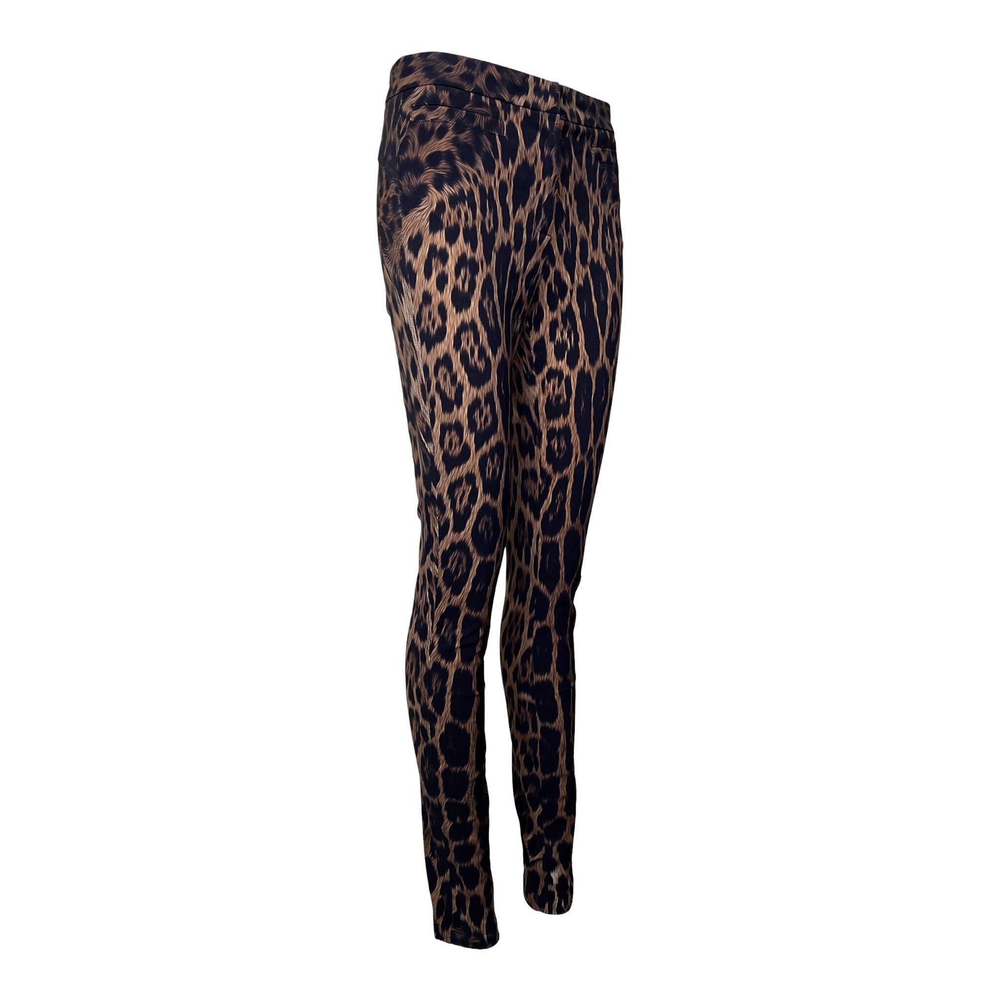 Roberto Cavalli 2000's Leopard Print Skinny Pants, slight side