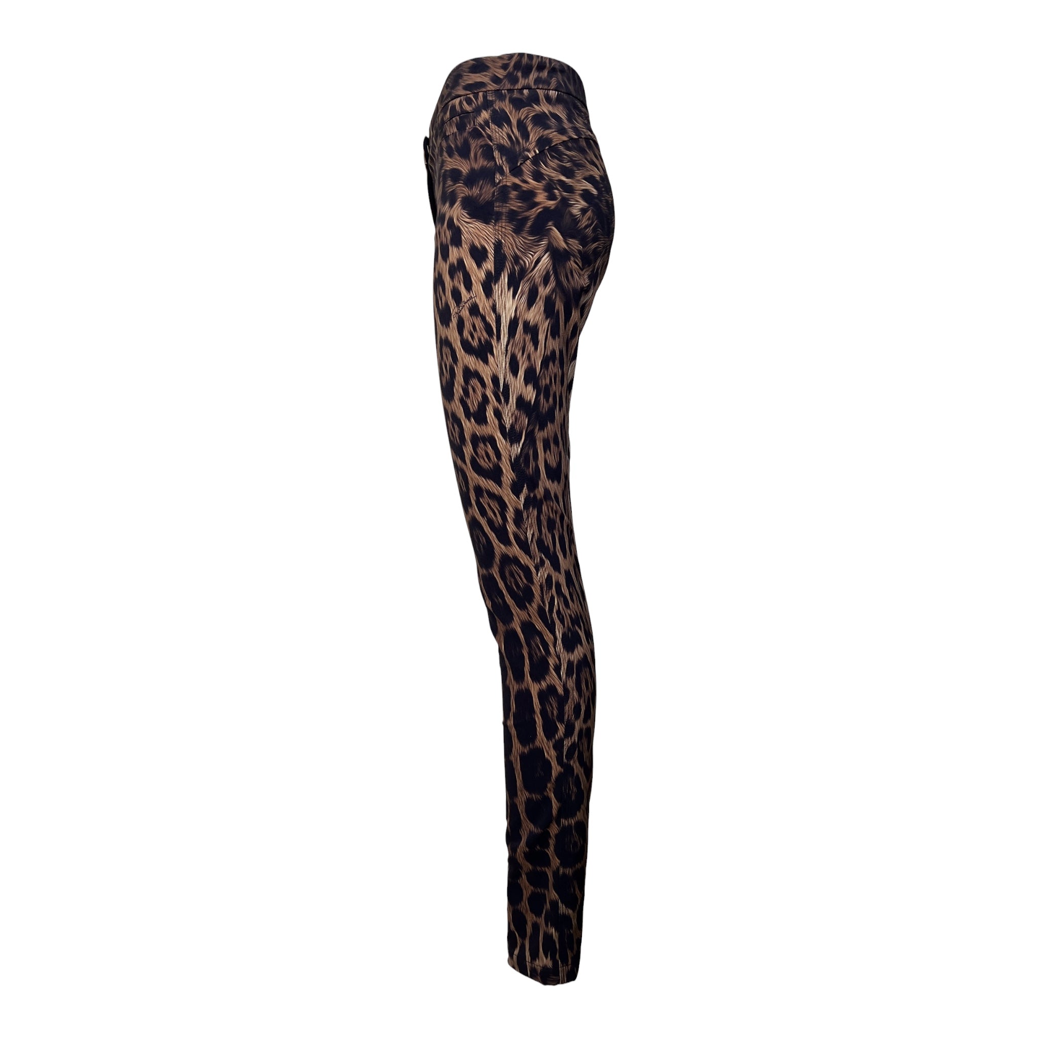 Roberto Cavalli 2000's Leopard Print Skinny Pants, side