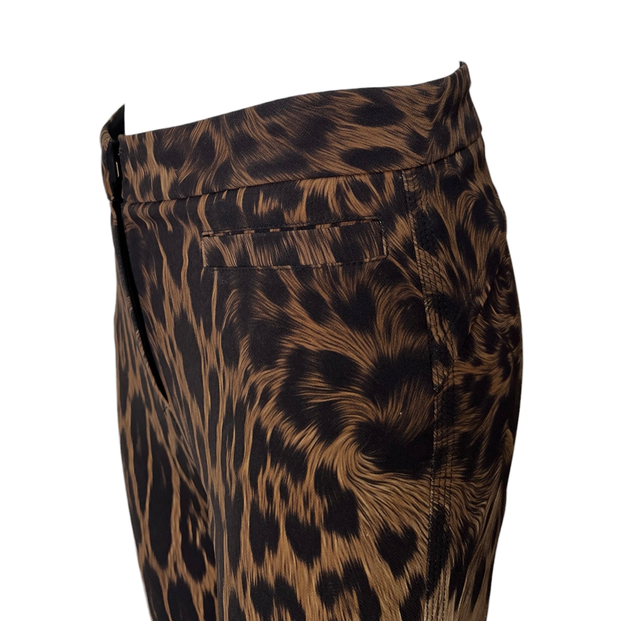 Roberto Cavalli 2000's Leopard Print Skinny Pants, waist