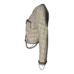 R13 Beige Tweed 2020s Cropped Jacket with Gold Toned Chains, side