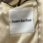 Shawn Ray Fons 2010s Brown Tiger Striped Strapless Gown, label