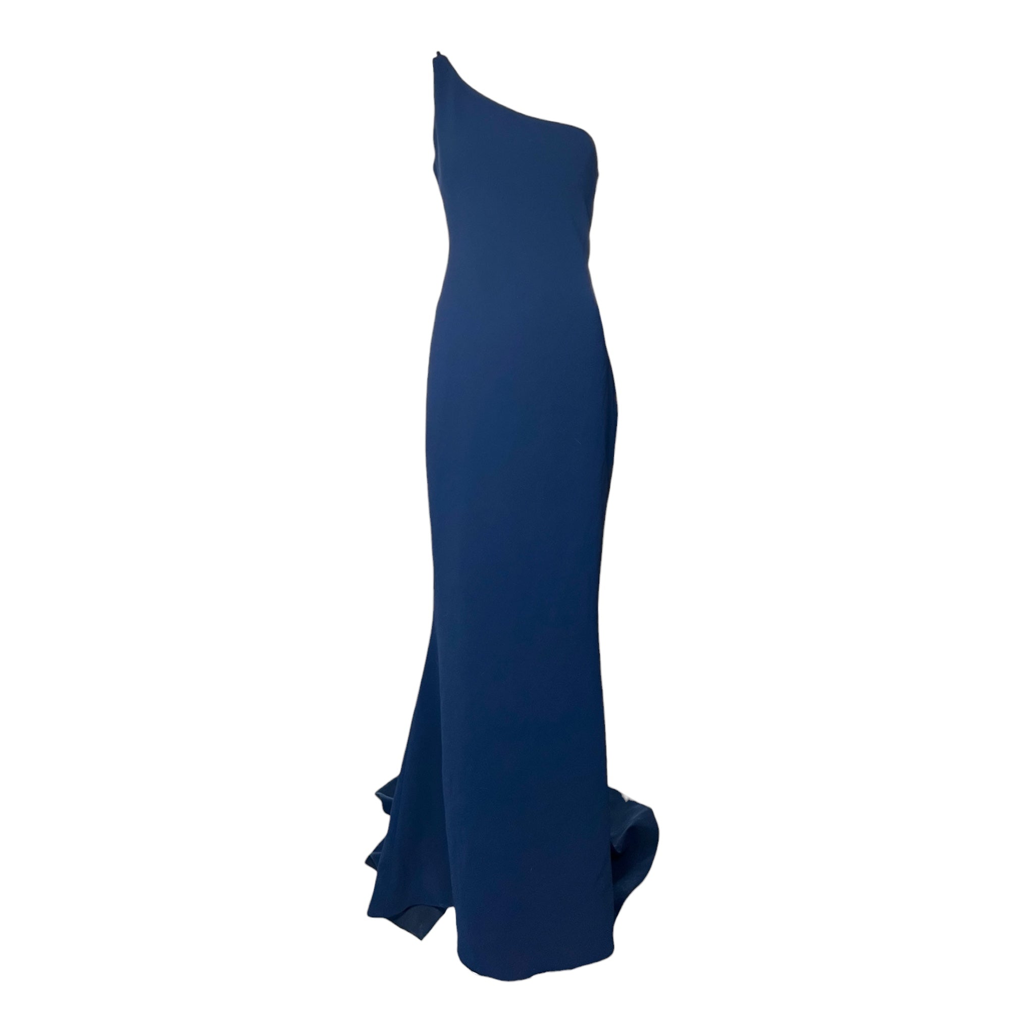 Ramona Keveža 2020s Navy Crepe One-Shoulder Gown