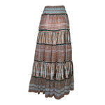  Lolita Jaca 2020s Bohemian Silk Tiered Maxi Skirt, back