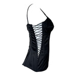 Dolce & Gabbana S/S 2003 Black Satin Corset Top, side