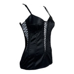 Dolce & Gabbana S/S 2003 Black Satin Corset Top, slight side