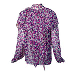 Studio Fong Leng 1980s Chiffon Purple Butterfly Blouse, back