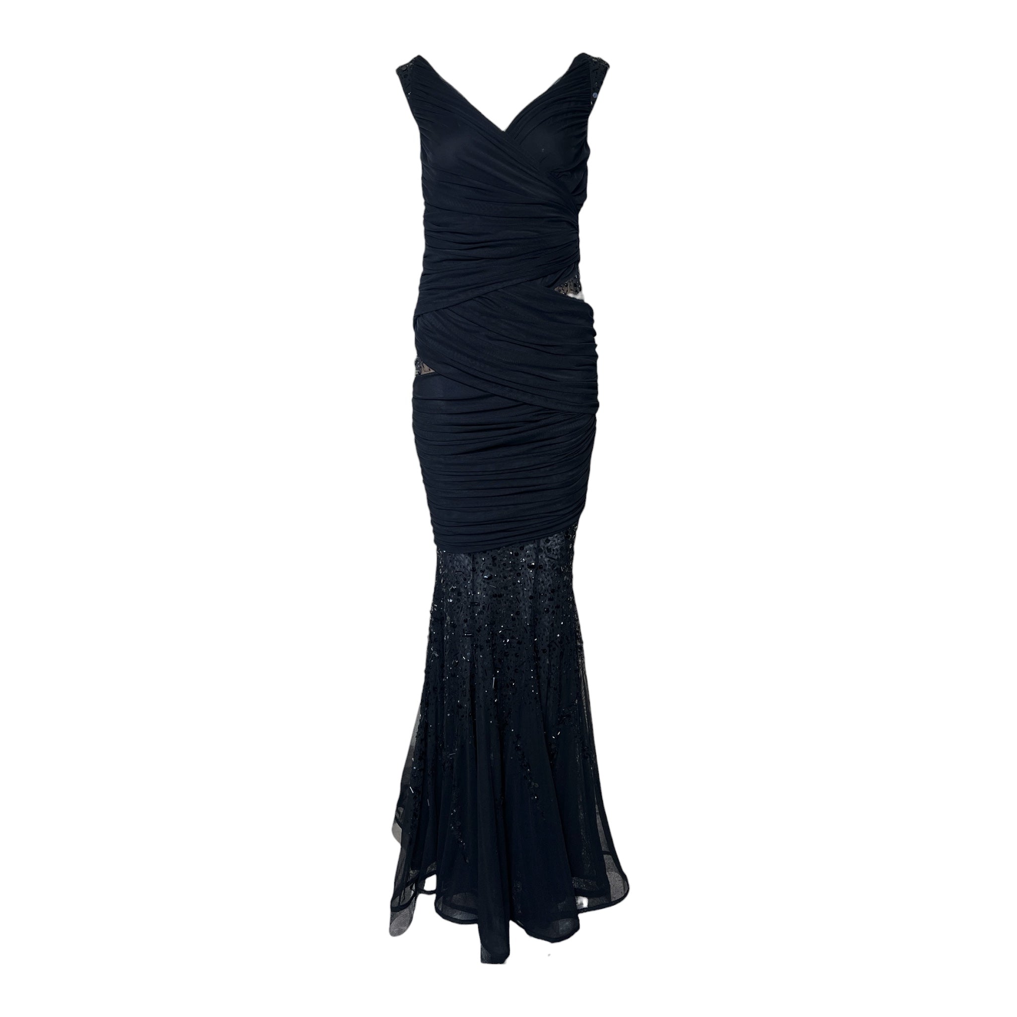 Espen Salberg 2020s Black Stretch Jersey Mermaid Gown w/Peek-A-Boo Back