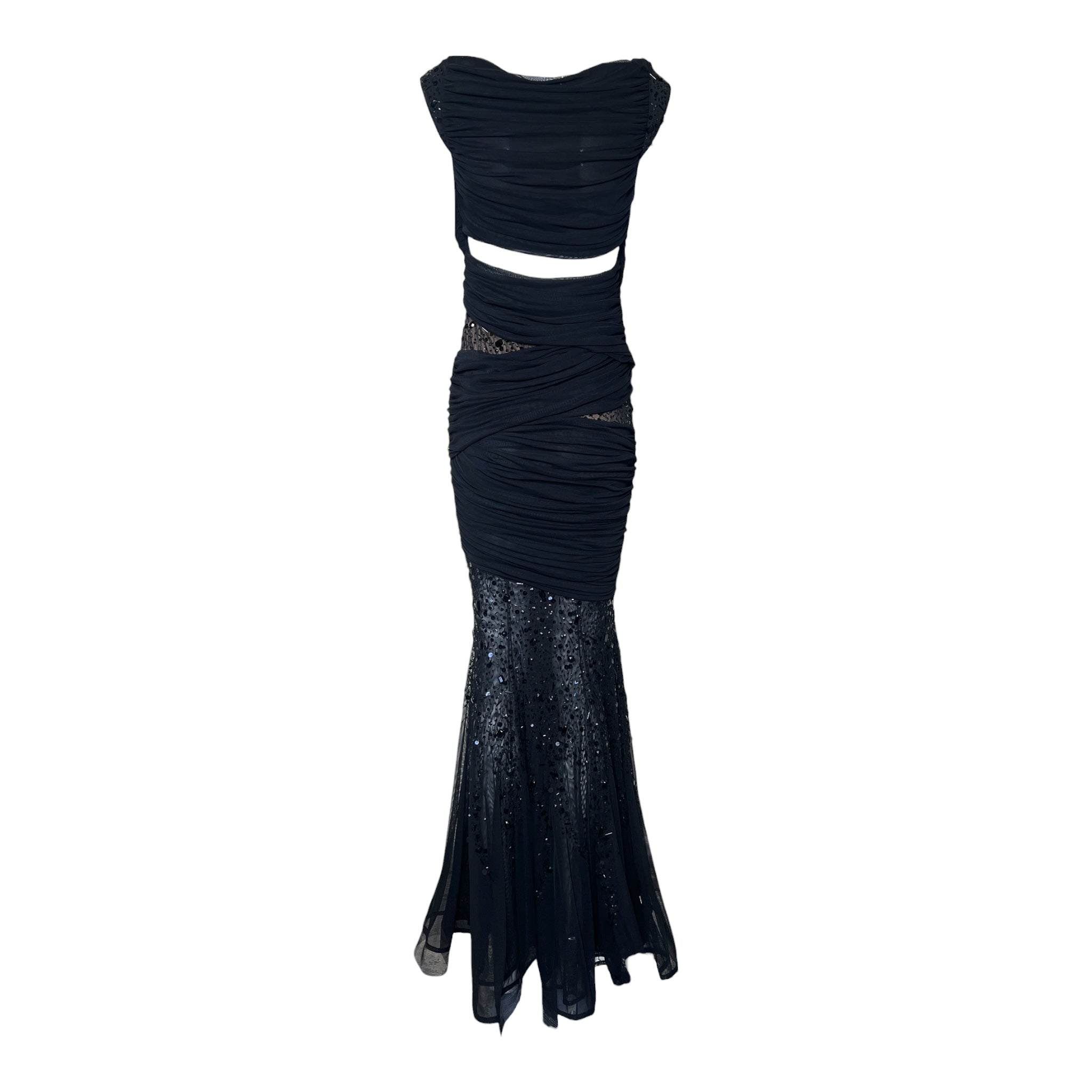 Espen Salberg 2020s Black Stretch Jersey Mermaid Gown w/Peek-A-Boo Back, back