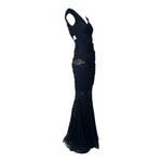 Espen Salberg 2020s Black Stretch Jersey Mermaid Gown w/Peek-A-Boo Back, side