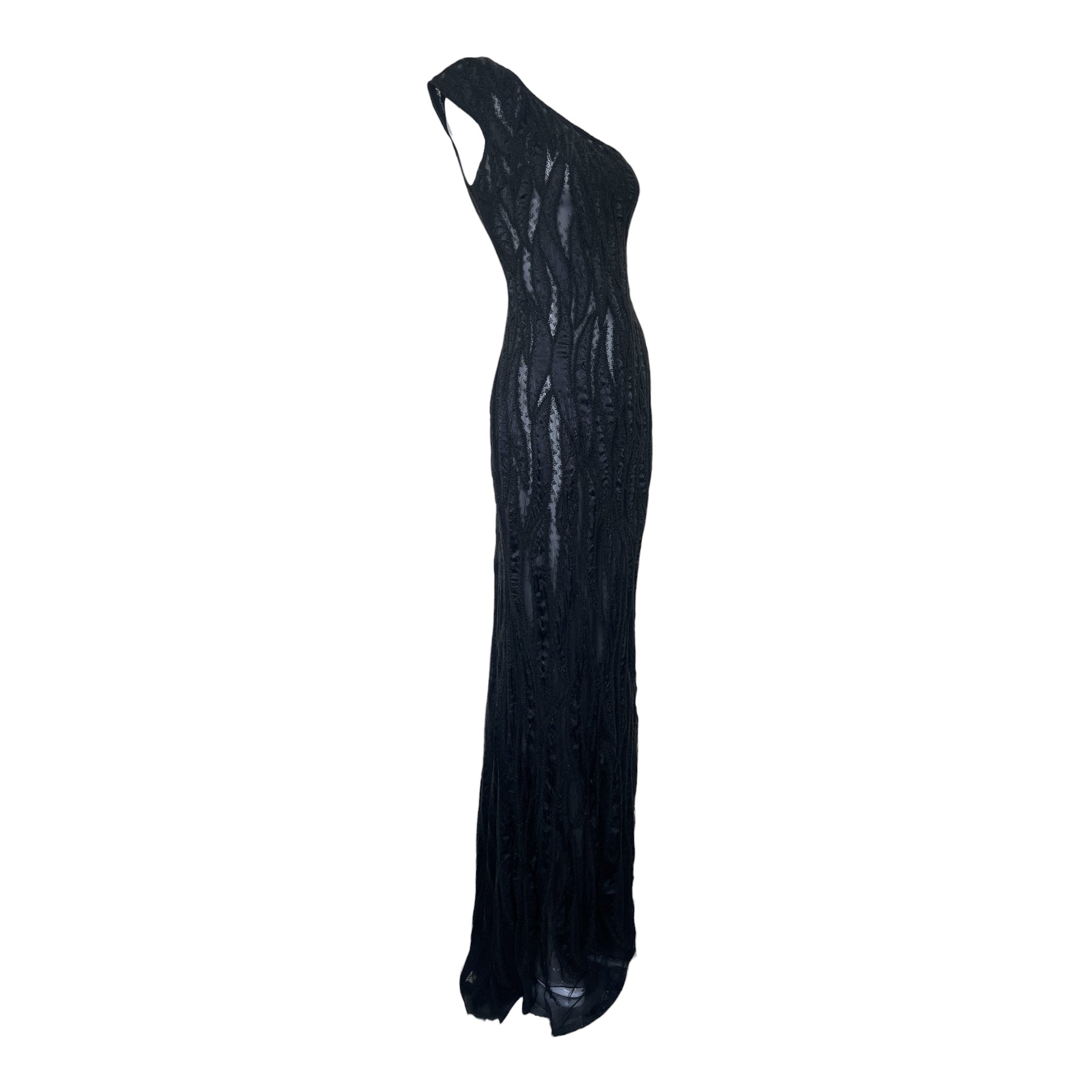 Lorena Sarbu 2010s Heavily Beaded Black Gown, side
