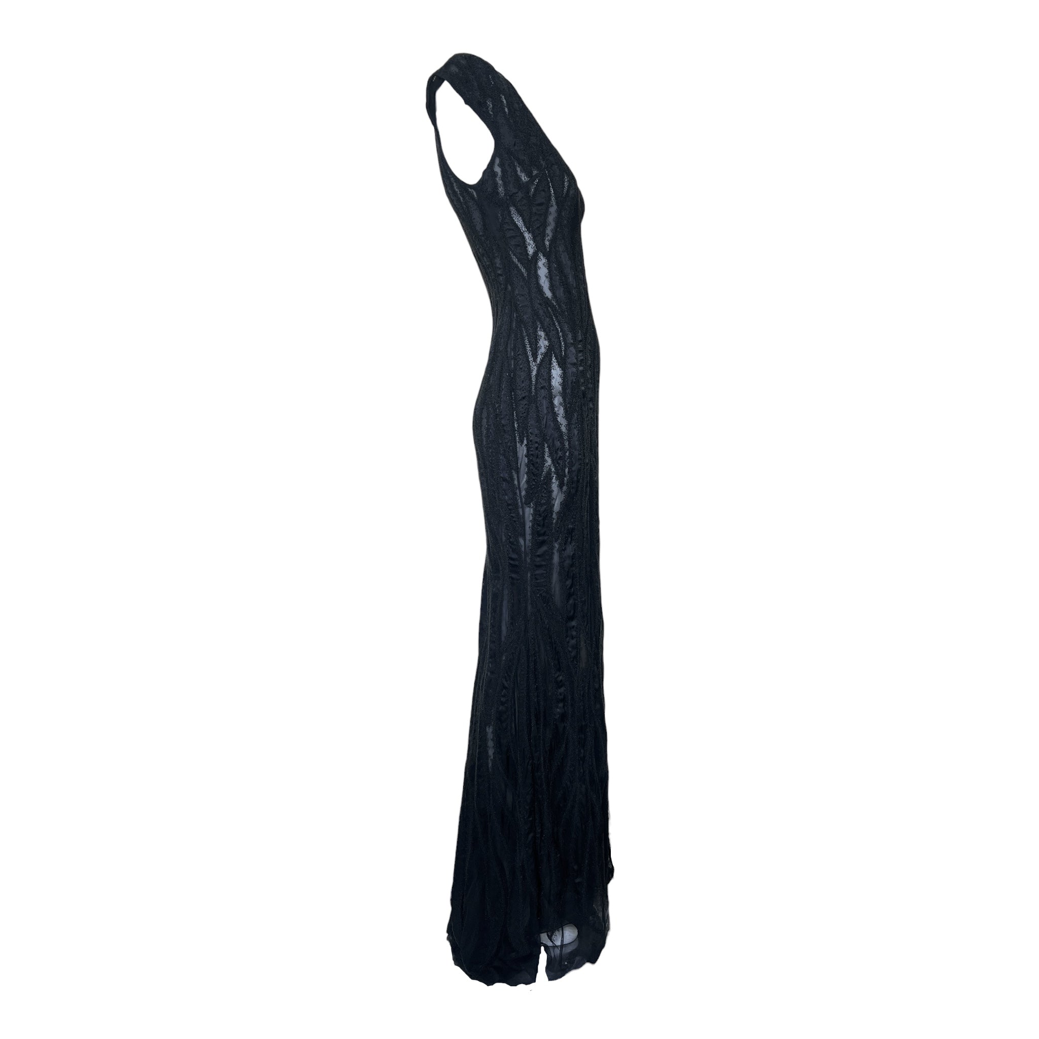 Lorena Sarbu 2010s Heavily Beaded Black Gown, side 2