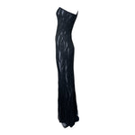Lorena Sarbu 2010s Heavily Beaded Black Gown, side 3