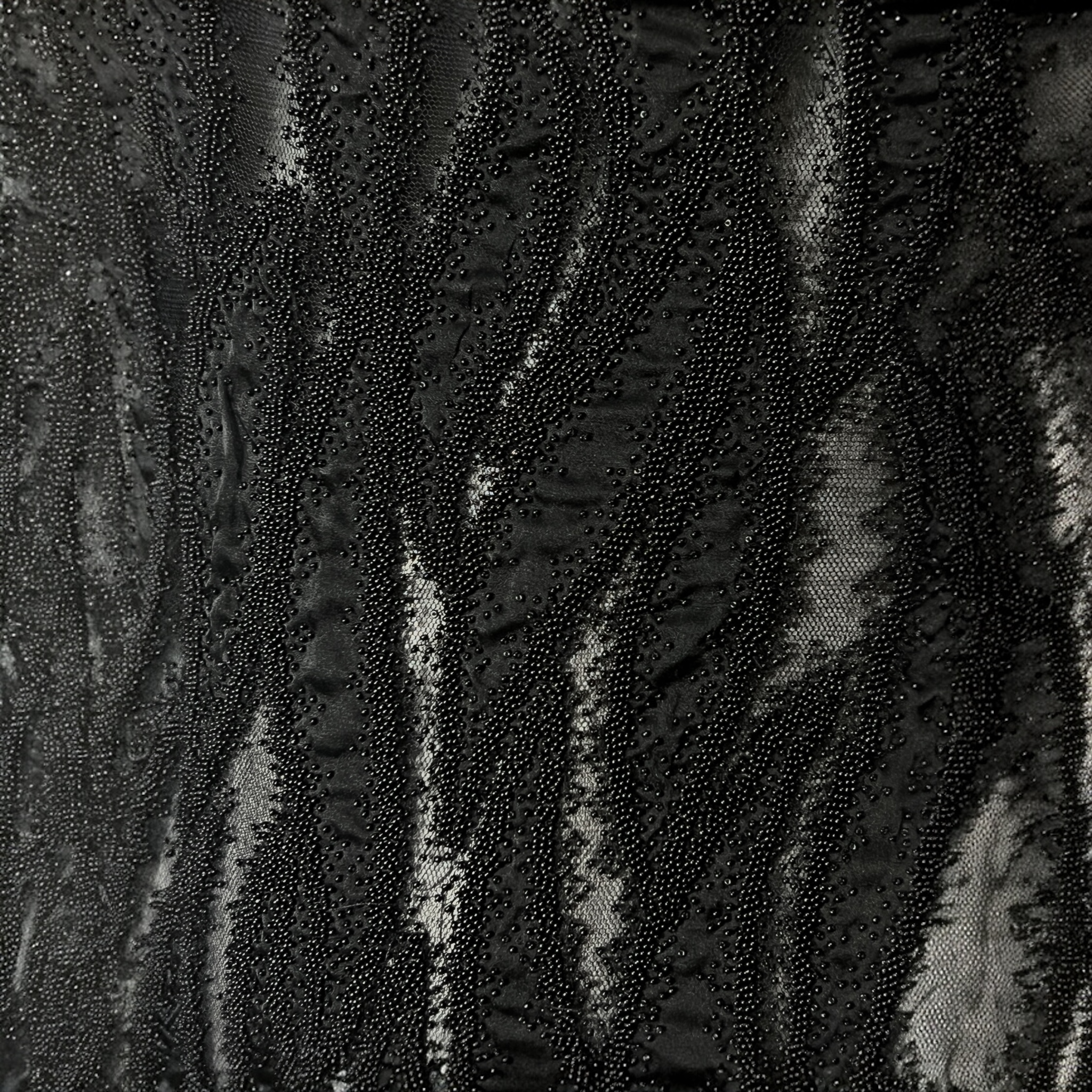 Lorena Sarbu 2010s Heavily Beaded Black Gown, detail
