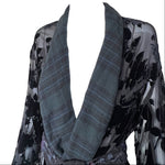 R13 2020s Devoré Velvet Flannel Trim Smoking Robe or Coat, top