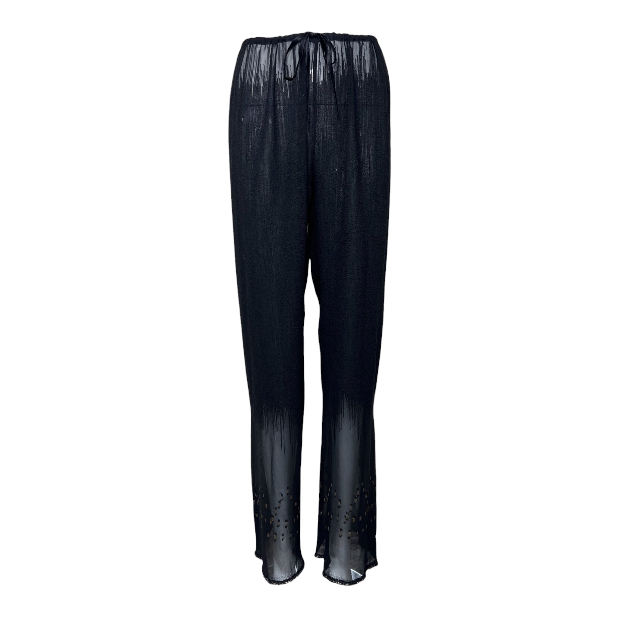 Joan Vass 1990s Unique Chiffon Dress Pant Ensemble, pants