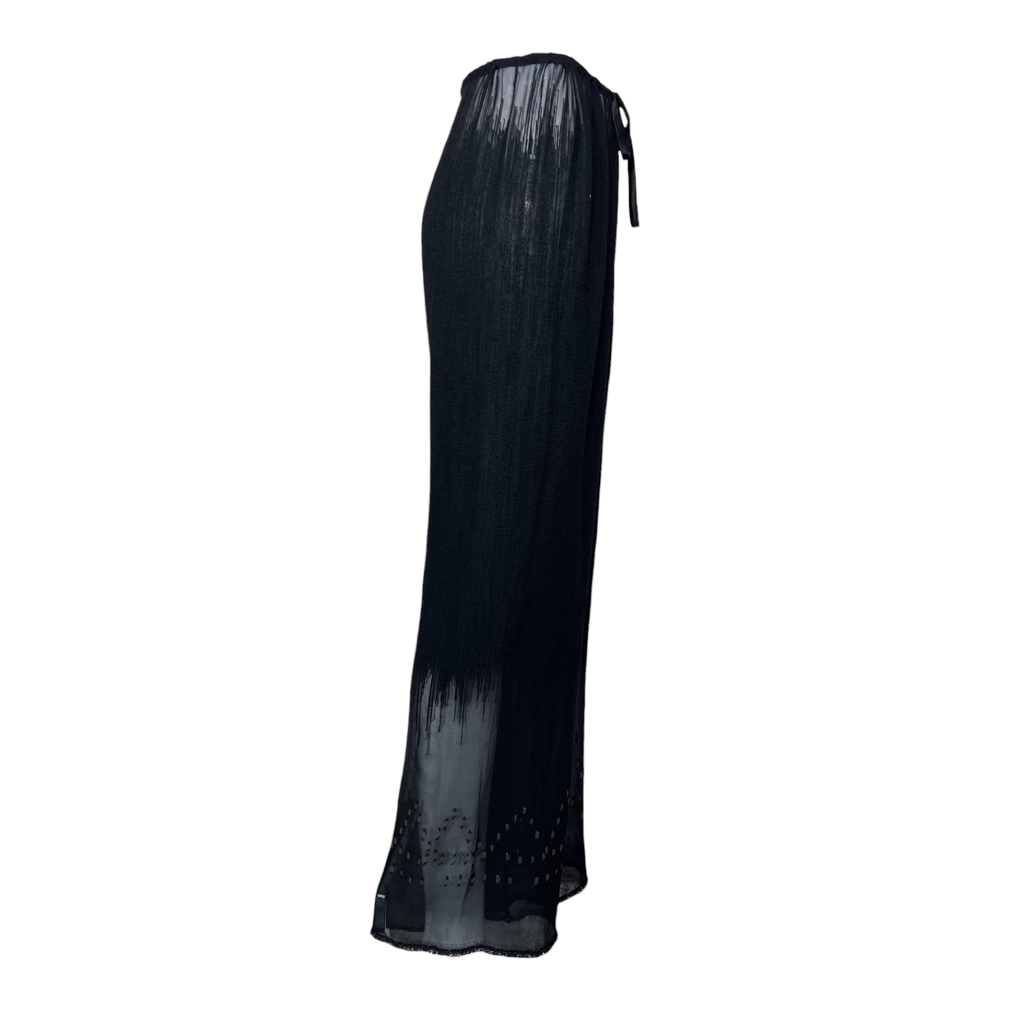 Joan Vass 1990s Unique Chiffon Dress Pant Ensemble, pants side 2