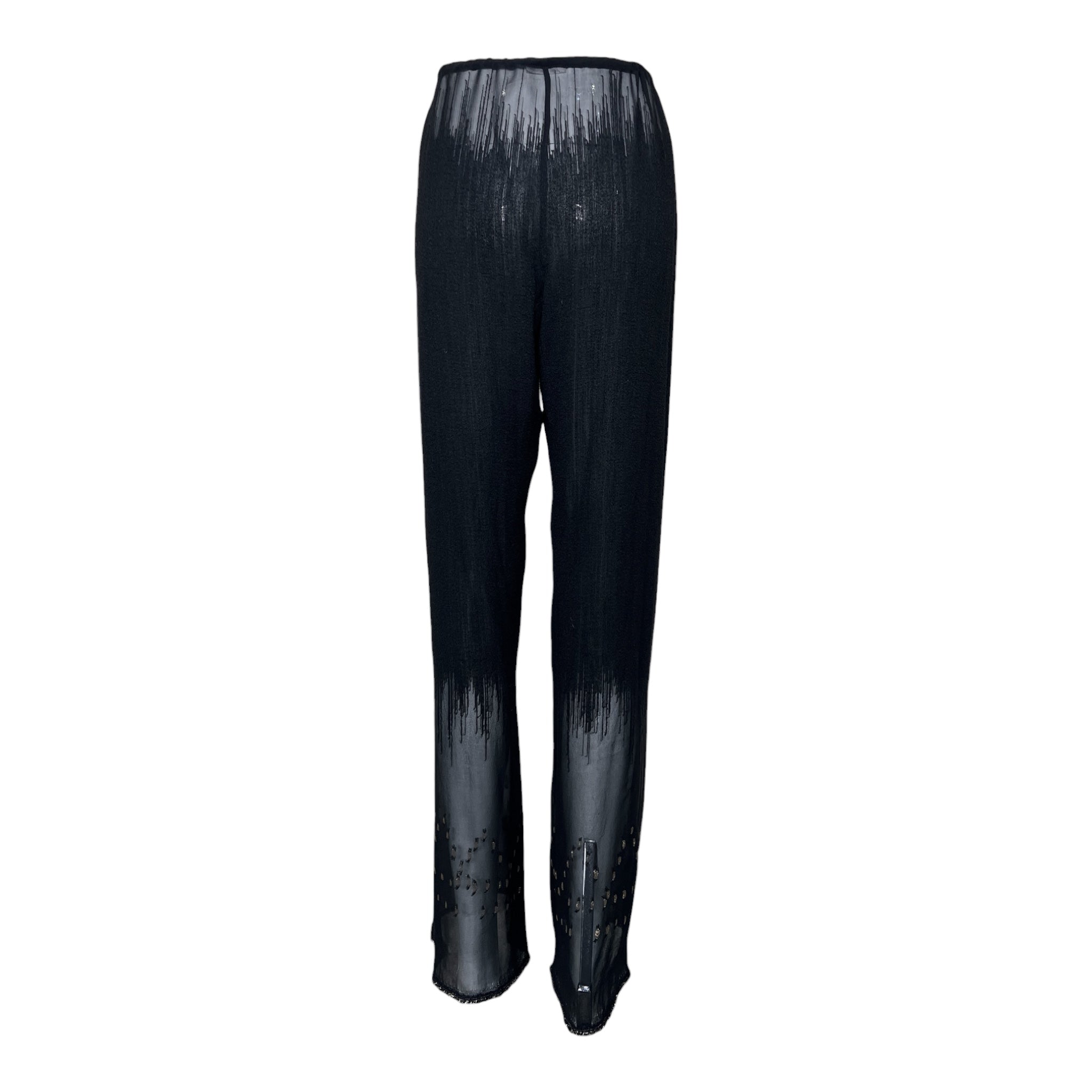 Joan Vass 1990s Unique Chiffon Dress Pant Ensemble, pants back