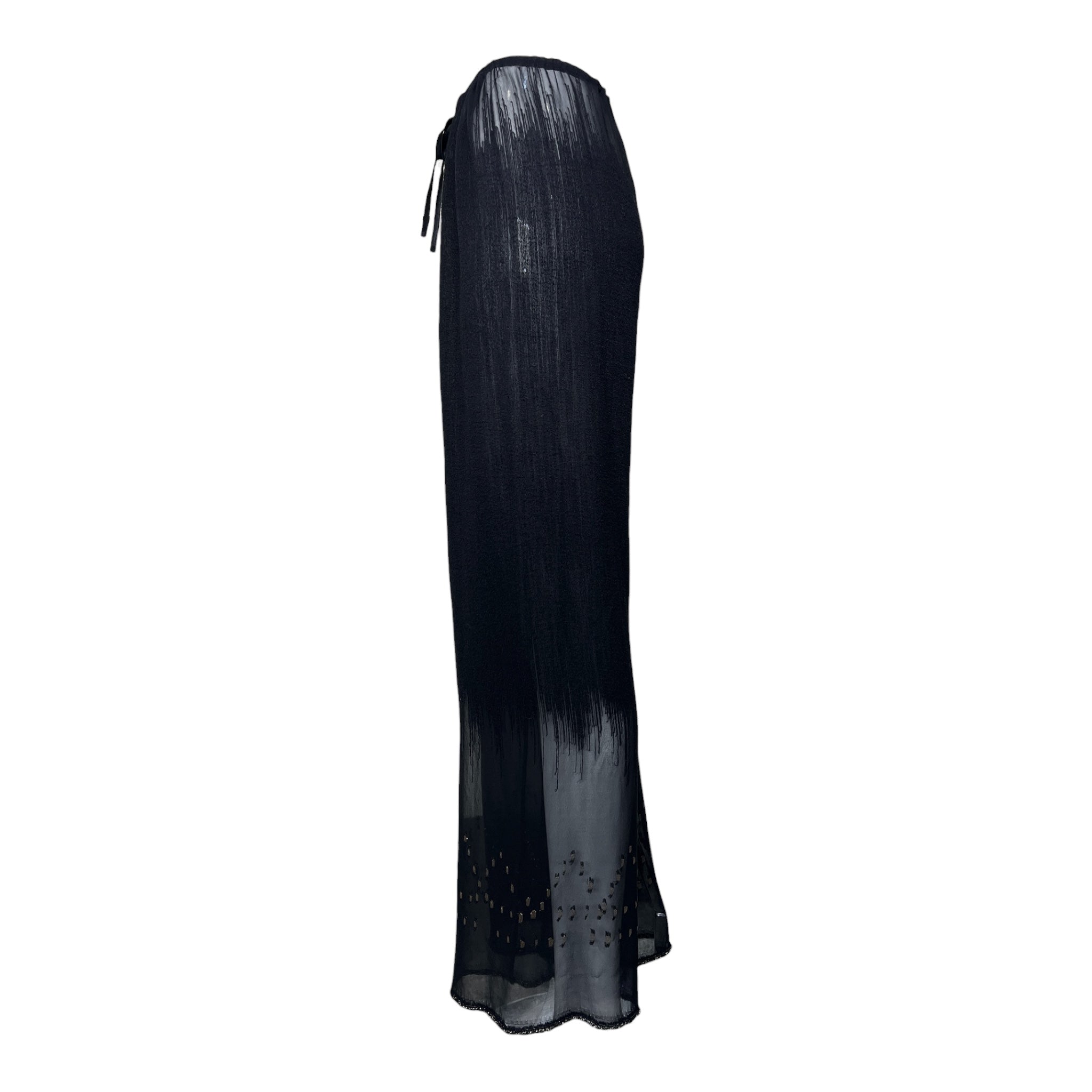 Joan Vass 1990s Unique Chiffon Dress Pant Ensemble, pants side 3