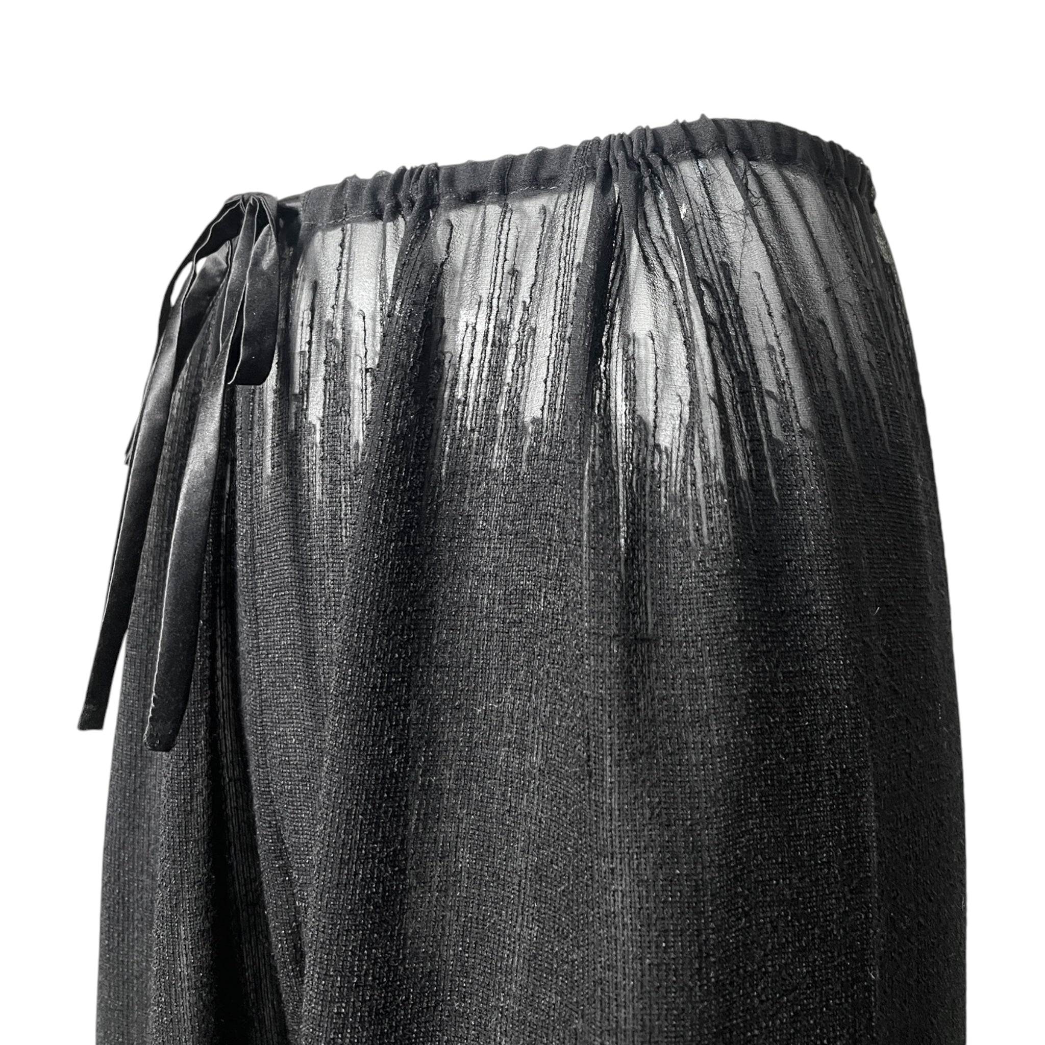 Joan Vass 1990s Unique Chiffon Dress Pant Ensemble, pants detail