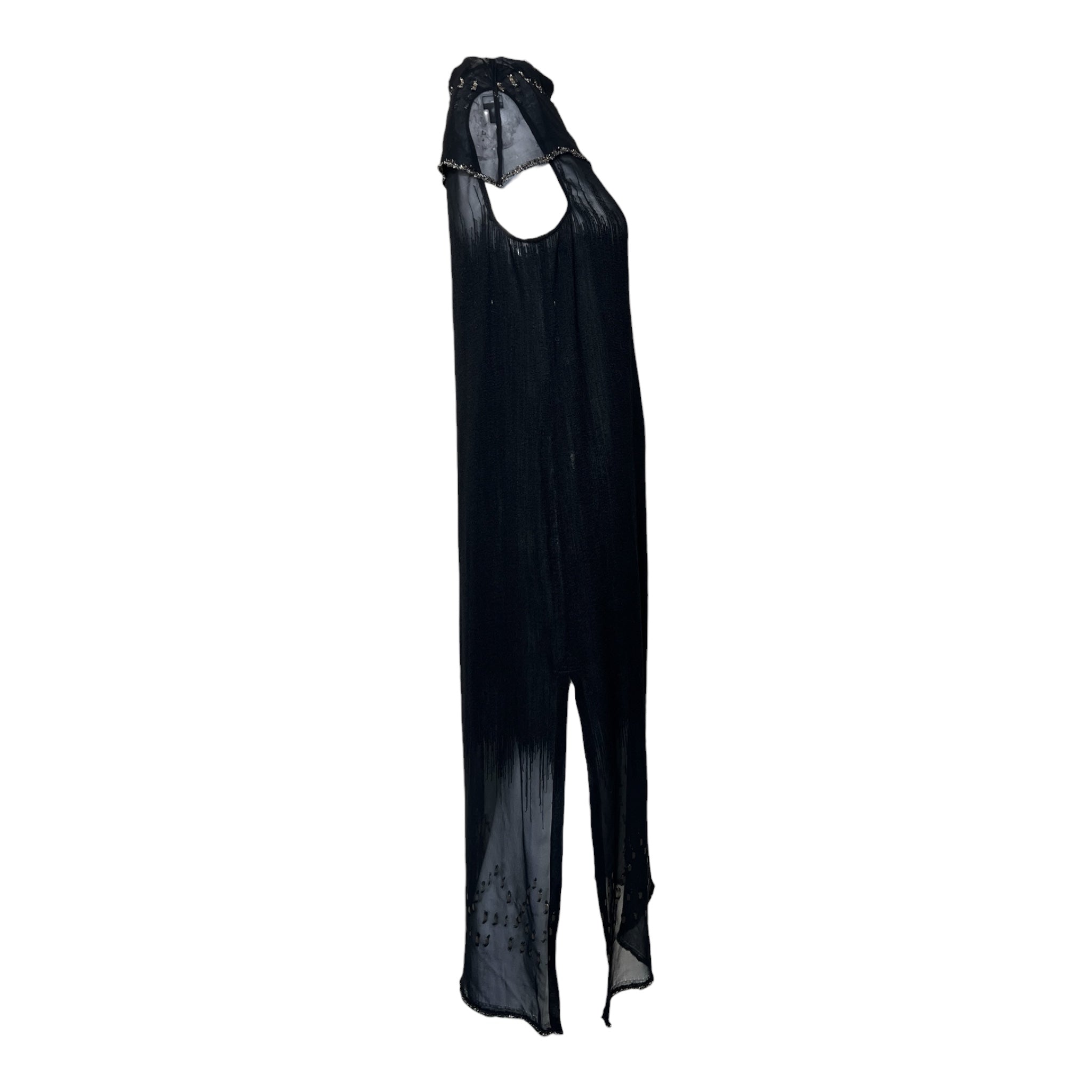 Joan Vass 1990s Unique Chiffon Dress Pant Ensemble, tunic side 2