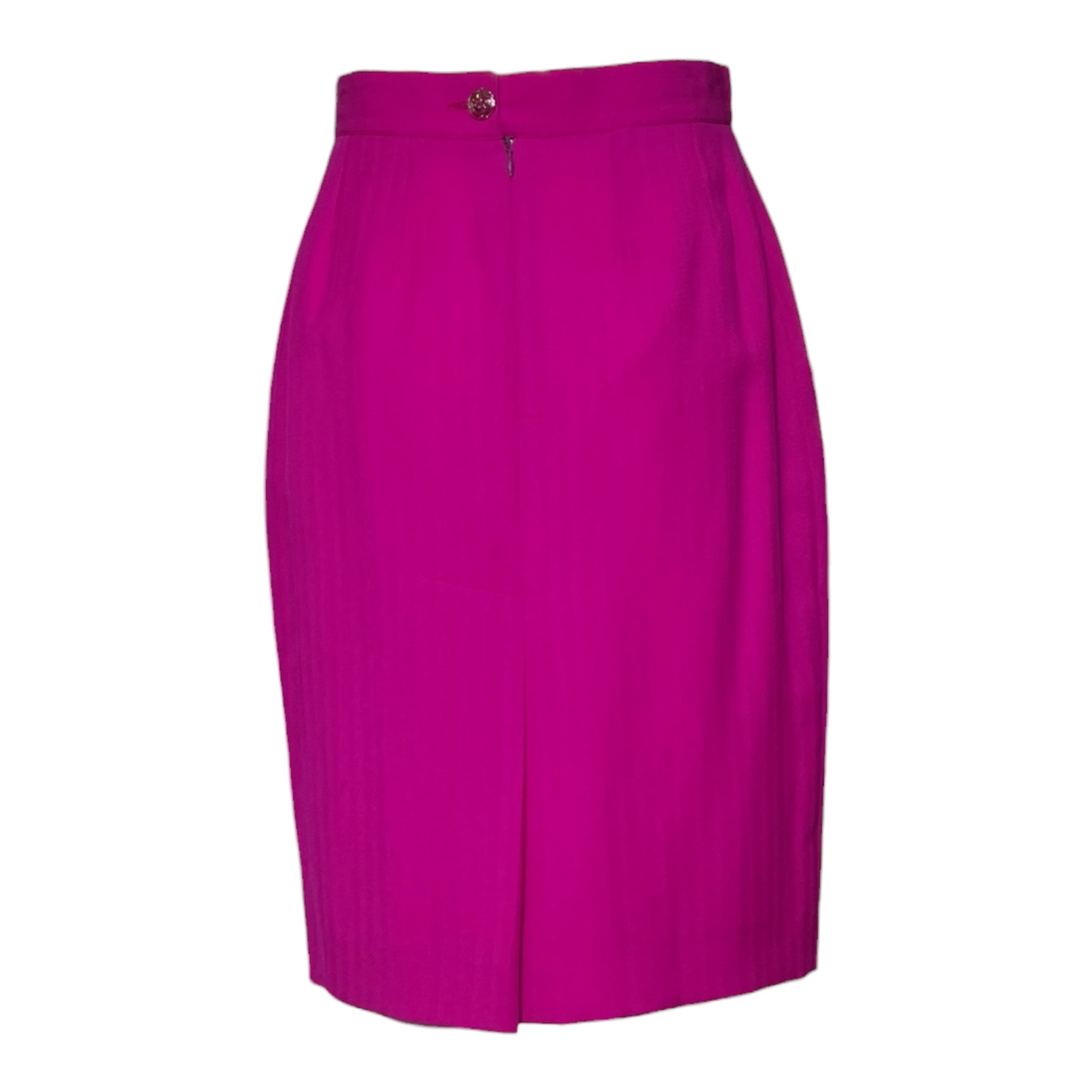 Christian Lacroix 1990s Hot Pink Skirt Suit, skirt back