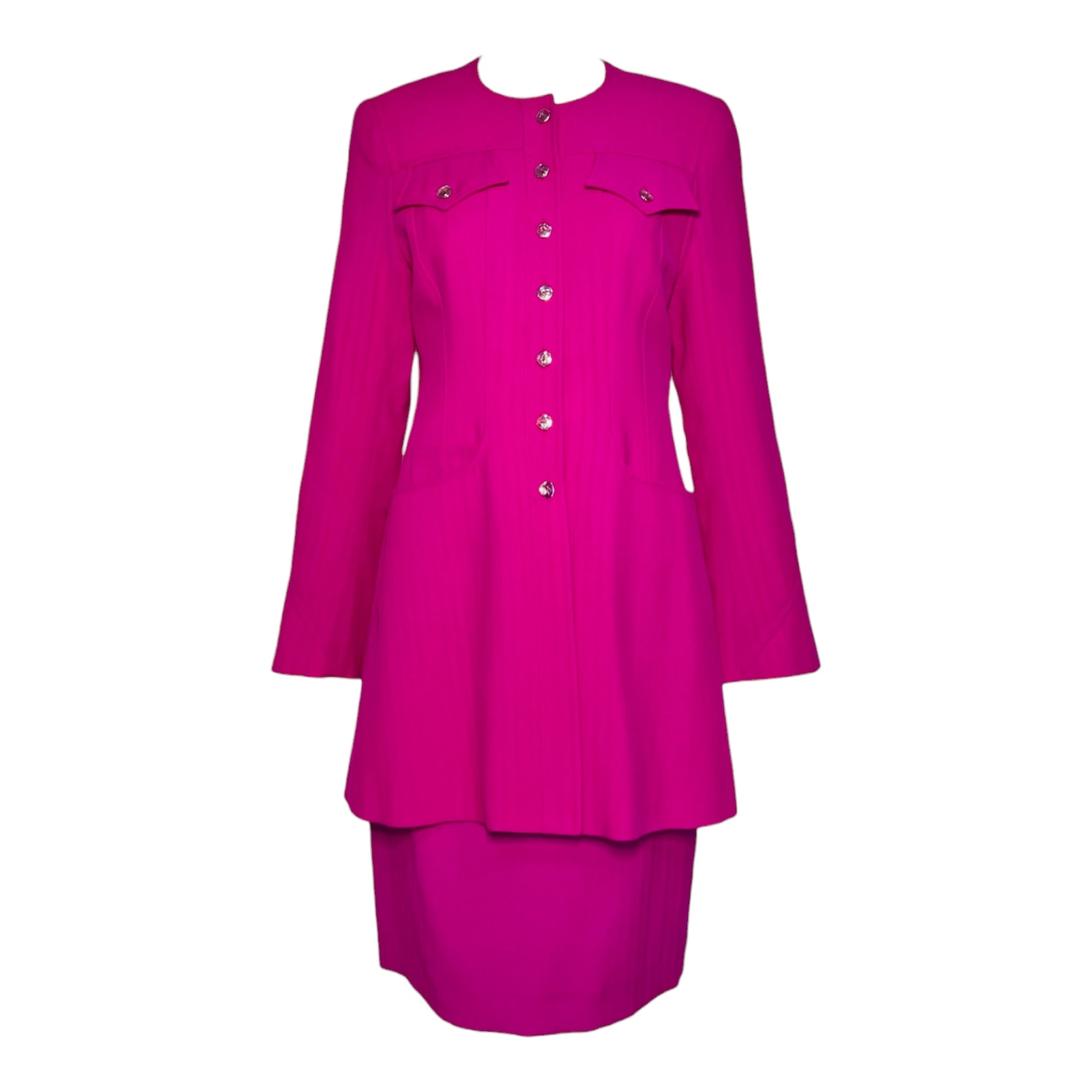 Christian Lacroix 1990s Hot Pink Skirt Suit
