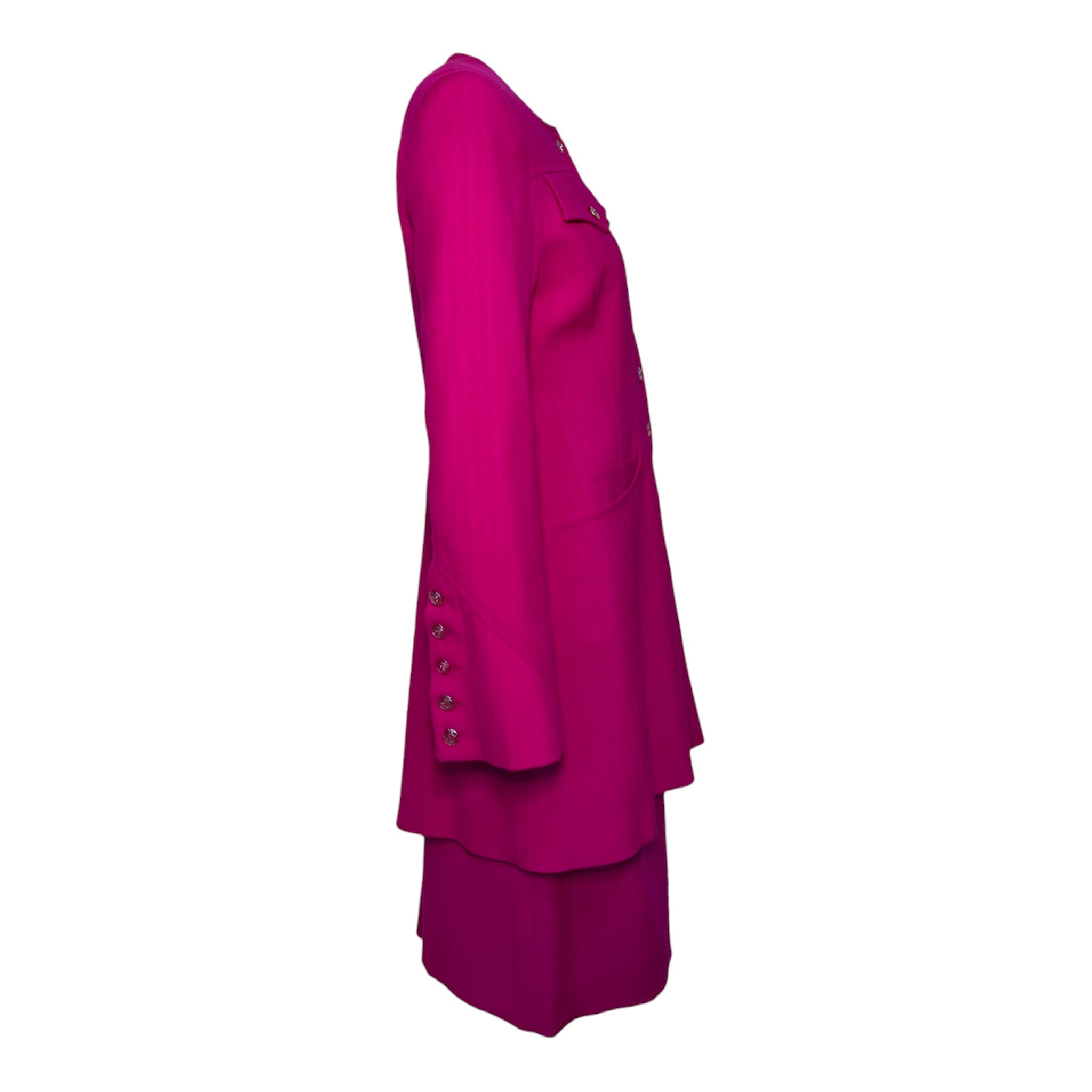 Christian Lacroix 1990s Hot Pink Skirt Suit, side