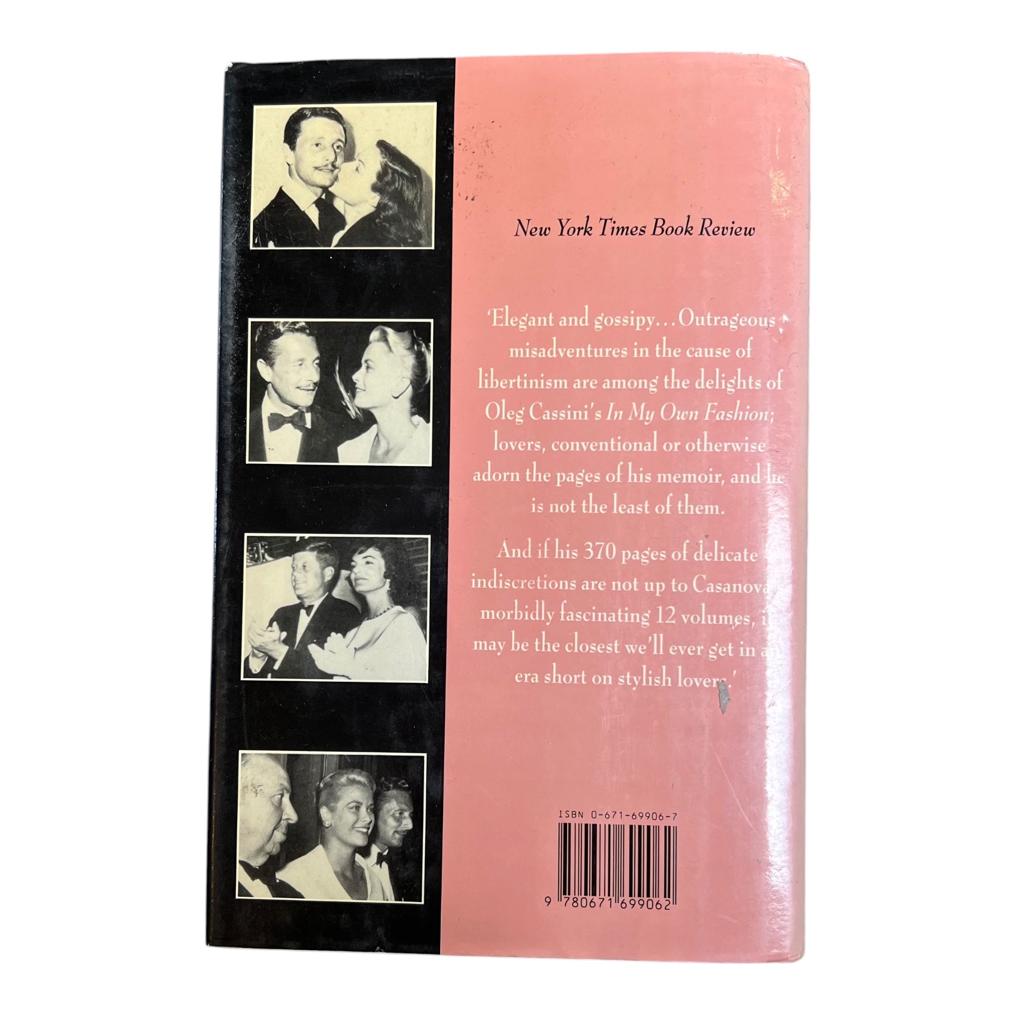 In My Own Fashion: An Autobiography by Oleg Cassini, back