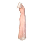 1930's Peach Lace and Silk Flutter Sleeve Dressing Gown RIGHT SIDE