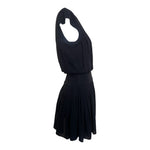Chanel S/S 2007 Midnight Blue Crepe Chiffon Pleated Mini Dress, side