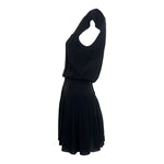 Chanel S/S 2007 Midnight Blue Crepe Chiffon Pleated Mini Dress, side 2