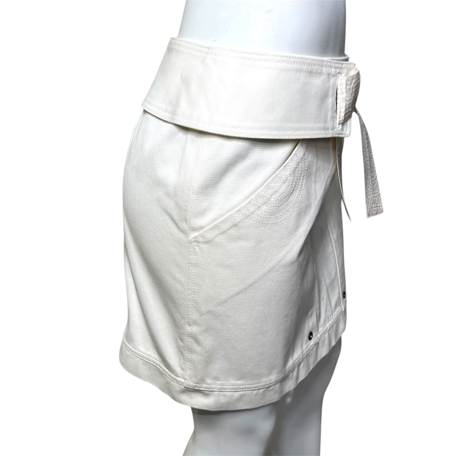 Tom Ford for Gucci S/S 2003 White Belted Utility Mini Skirt, side