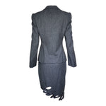 Moschino Couture 1990's Grey "Secret Desire" Skirt Suit, back