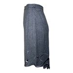 Moschino Couture 1990's Grey "Secret Desire" Skirt Suit, skirt side