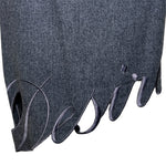 Moschino Couture 1990's Grey "Secret Desire" Skirt Suit, desire hem
