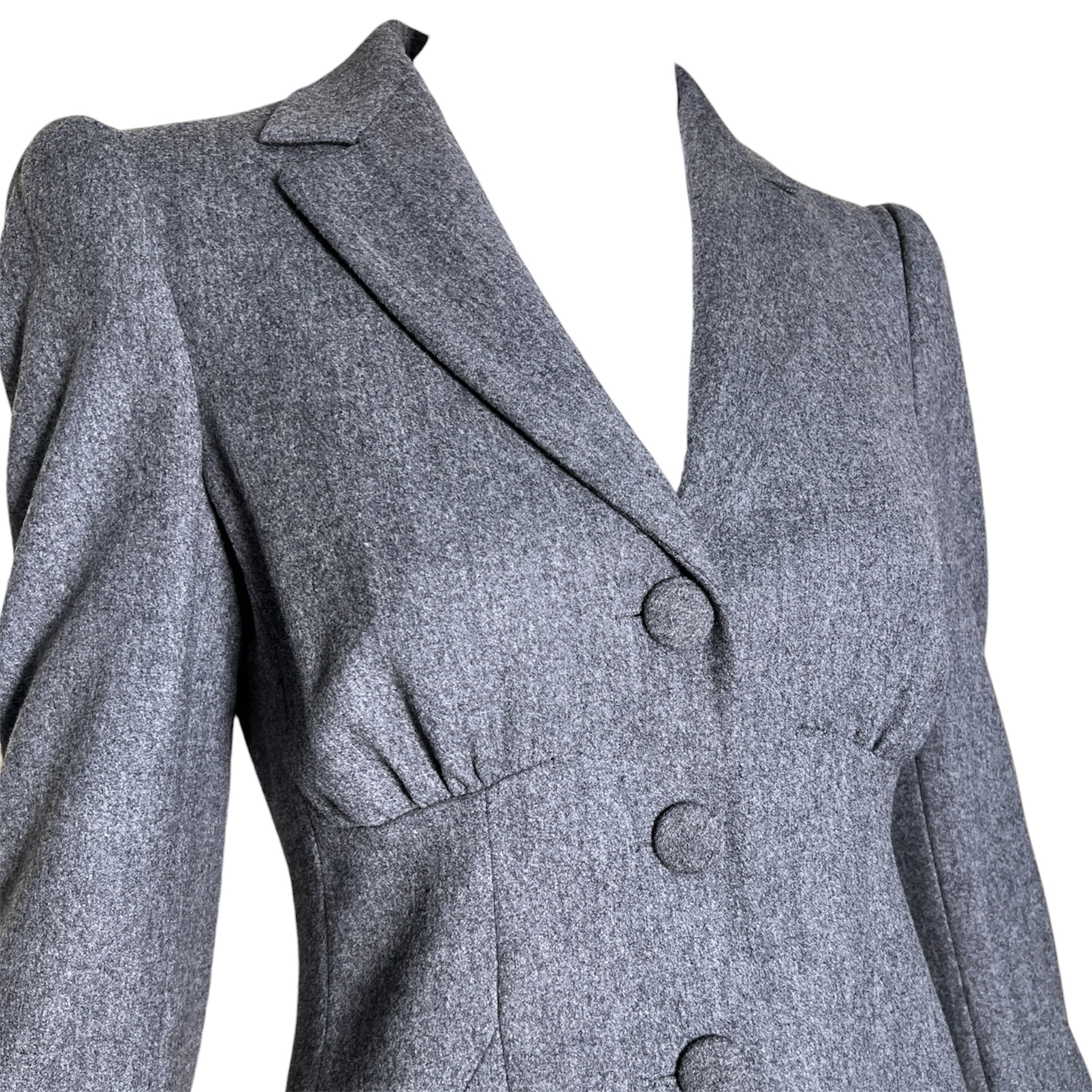 Moschino Couture 1990's Grey "Secret Desire" Skirt Suit, jacket top