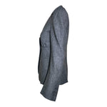 Moschino Couture 1990's Grey "Secret Desire" Skirt Suit, jacket side 2