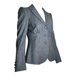 Moschino Couture 1990's Grey "Secret Desire" Skirt Suit, jacket slight side