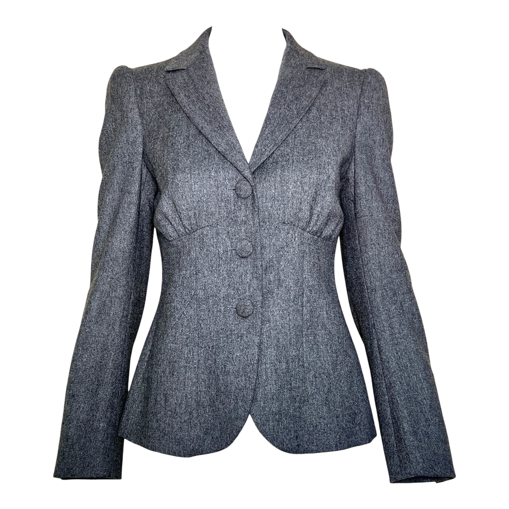 Moschino Couture 1990's Grey "Secret Desire" Skirt Suit, jacket